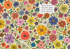 Search Postcard | Welche Blumen sind genau gleich und wo versteckt sich die
