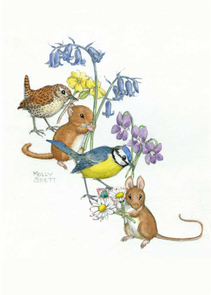 Postcard Molly Brett | Animals And Flowers