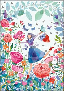 Mila Marquis Doppelkarten | Frau mit Frühlingsblüten