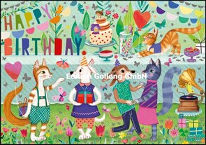 Mila Marquis Double Card | Happy Birthday (Dogs and Cats)