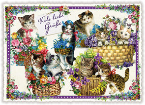 PK 318 Tausendschön Postcard | VIELE LIEBE GRUSSE - KATZEN