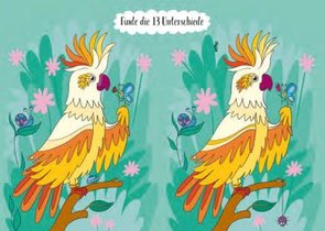 Search Postcard | Finde die 13 Unterschiede (Kakadu-Rätsel)