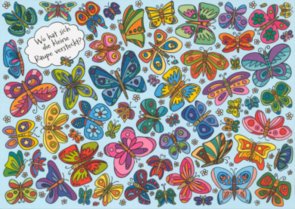 Search Postcard | Wo hat sich die kleine Raupe versteckt? (Schmetterlinge)
