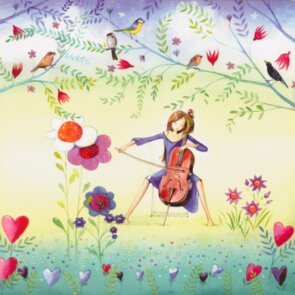 Postcard Kristiana Heinemann | Woman playing cello