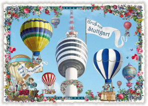 PK 645 Tausendschön Postcard | Stuttgart, Fernsehturm