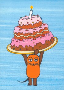 Postcard Sendung mit der Maus | Mouse with cake