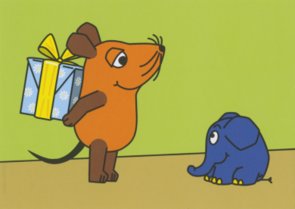 Postcard Sendung mit der Maus | Mouse presents a present