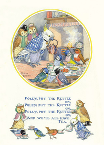 Postcard Molly Brett | Polly Put The Kettle On