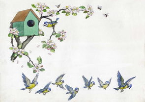 Postcard Molly Brett | Tom Tit Moves House