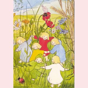 Postcard Wortelkindertjes 1 - Zomerbloemen