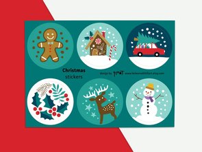 Stickervel Christmas by Heleen van den Thillart