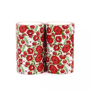 Washi Masking Tape | Pretty Red Flowers