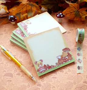 Mushy Mushy Square Memopad by Dreamchaserart