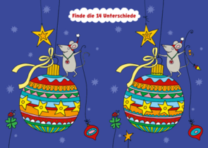 Search Postcard | Finde die 14 Unterschiede (Christbaumkugel)