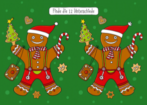 Search Postcard | Finde ide 12 Unterschiede (Lebkuchenmann)