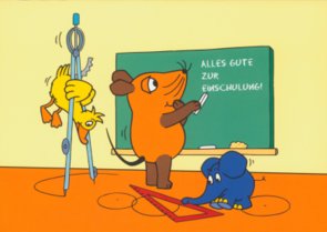 Postcard Sendung mit der Maus | Alles Gute zur Einschulung