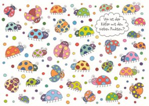 Search Postcard | Wo ist der Käfer mit den sieben Punkten?