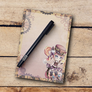 A6 Steampunk Chibi Inoue Notepad - by Hidekos Artwork