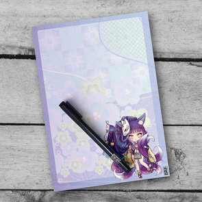 A5 Kitsune Chibi Kyoko Notepad - by Hidekos Artwork