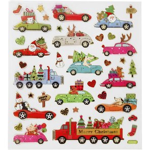 Aufkleber mit Goldfolie |  Driving home for Christmas