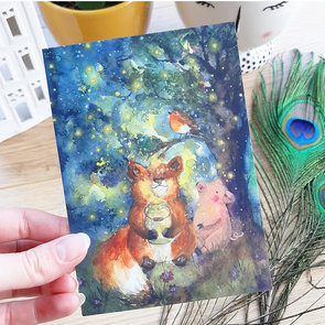 Postcard Fireflies - Romyillustrations