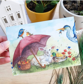 Postcard Lentepicknick - Romyillustrations