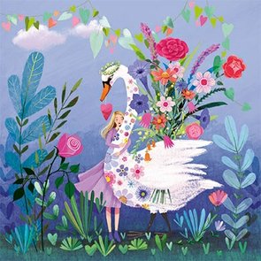 Mila Marquis Postcard | Woman with swan