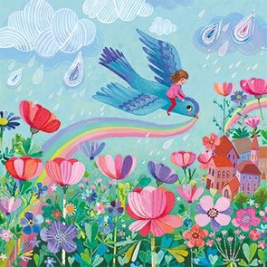 Mila Marquis Postcard | Girl with pigeon