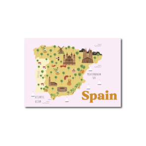 Postcard Craft Only Happy Things | Map of Spain