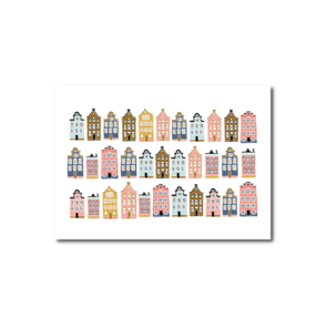 Postcard Craft Only Happy Things | Grachtenpanden wit