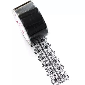 Large Adhesive PVC Decotape | Black Lace