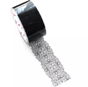 Large Adhesive PVC Decotape | Black Lace