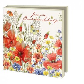 Card folder with envelopes - square: klaprozen, Janneke Brinkman-Salentijn