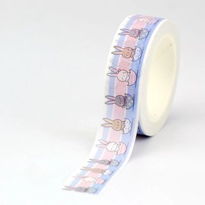 Washi Masking Tape | Cute Bunnies in Easter Eggs (Pastel)
