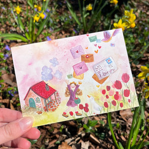 Postcard Postmeisje - Romyillustrations