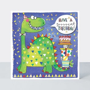 Rachel Ellen Designs Cards - Scribbles - Happy birthday Dinosaur