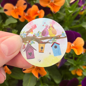 5x Sticker Vogelhuisjes by RomyIllustrations