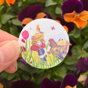 5x Sticker Dieren in het gras by RomyIllustrations