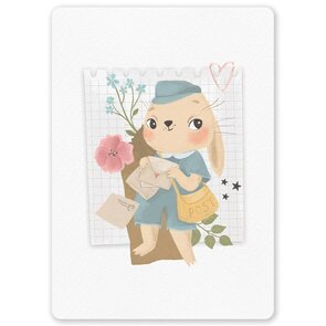 Postcard Postie Bunny - by LittleLeftyLou 