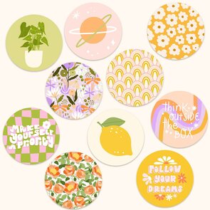 Set of 10 round stickers by Muchable