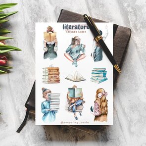 Literature Sticker Sheet by Penpaling Paula