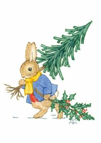 Postcard Margaret Tempest | Bringing Home The Christmas Tree