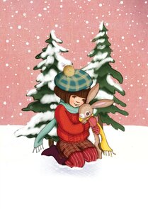 Postcard Belle and Boo | Snow Bunny