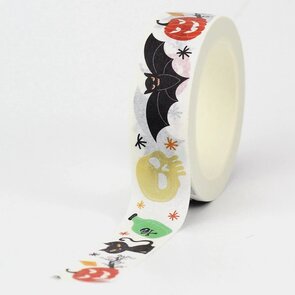 Washi Tape | Halloween Pattern Pumpkin Bat Black Cat Green Bottle