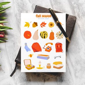 Fall Season Sticker Sheet by Penpaling Paula