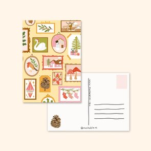 Christmas Postcard by Muchable - pattern picture frame, robin bird, star