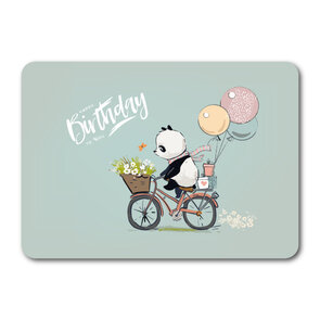Postcard Gutrath Verlag | Birthday Panda on a Bike