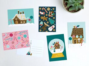 Postcard Set Christmas Sweets by Heleen van den Thillart