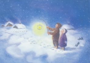 Postcard | evening in the snow