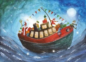 Postcard Bijdehansje | Bootje Kadootje